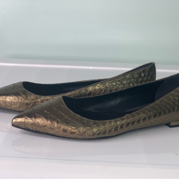burberry burmese python skin metallic flats 39.5 new - Picture 8 of 12